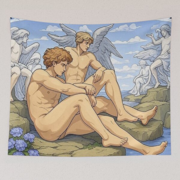 Item preview, Celestial Guardians on Rocky Shore designed and sold by ScarredGoddess.