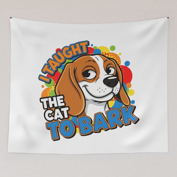 Item preview, unny Beagle Cartoon Saying I Taught The Cat To Bark designed and sold by Tong4130.