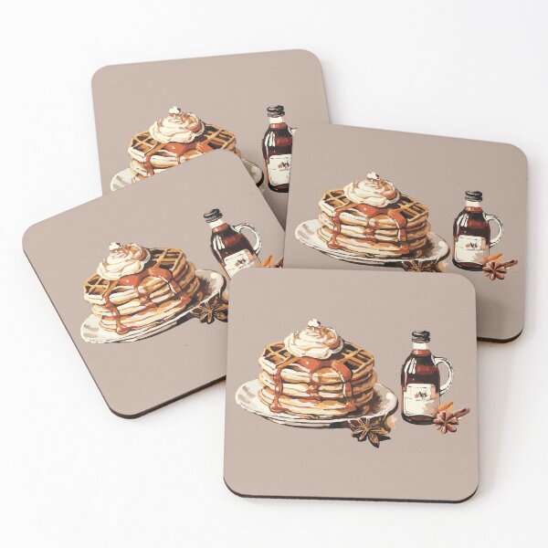 Item preview, Cinnamon Waffles and Maple Syrup – Cozy Fall Breakfast Art by Anne Brooke Art designed and sold by Anne Brooke Art.