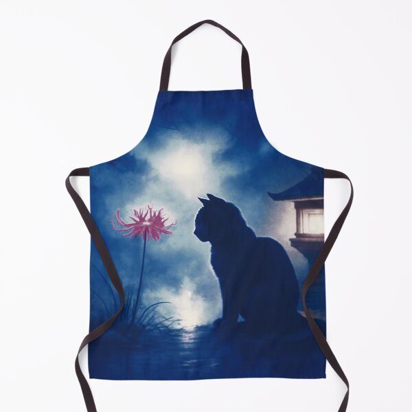 Item preview, Zen Cat and the Higanbana Moon – 静寂の月夜に咲く彼岸花と禅猫 designed and sold by TakaArtWorks.
