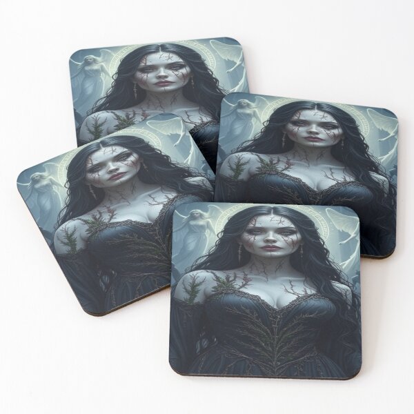 Item preview, Ethereal Vine Queen: Dark Fantasy Goddess Amidst Angels and Demons designed and sold by ScarredGoddess.