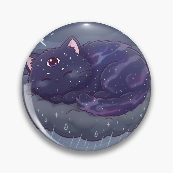 Item preview, Blsck cosmic cat on raincloud designed and sold by alecisciara97.