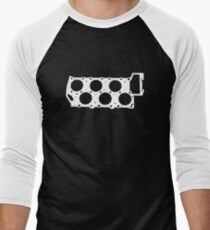 VR6 Cylinder Head (White Print) Men's Baseball ¾ T-Shirt