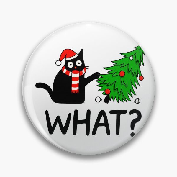 Item preview, Funny Christmas Cat Knocking Over Tree – What? Design designed and sold by CleanQuotes.