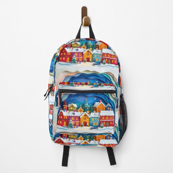 Item preview, Christmas Paper Cut Village Scene – Cozy Winter Holiday Town Art designed and sold by IDEON-23.