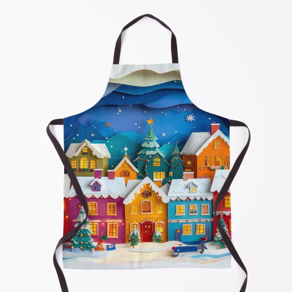 Item preview, Christmas Paper Cut Village Scene – Cozy Winter Holiday Town Art designed and sold by IDEON-23.