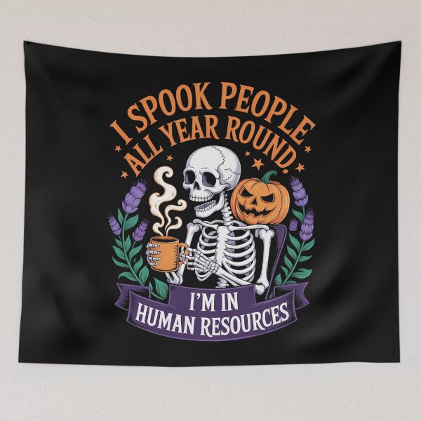 Item preview, Human Resources HR Skeleton Funny Joke designed and sold by blueyeeti.