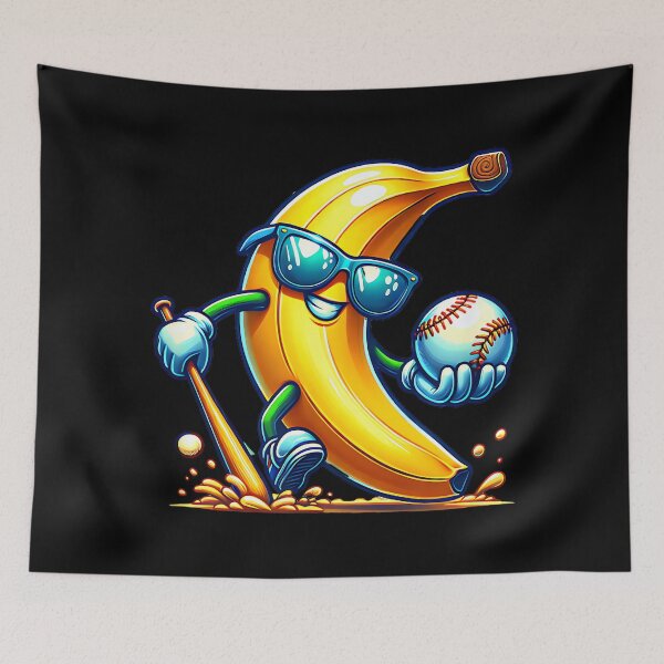 Item preview, Banana Playing Baseball Fruit Lover Baseball Player designed and sold by TheresaAChase05.