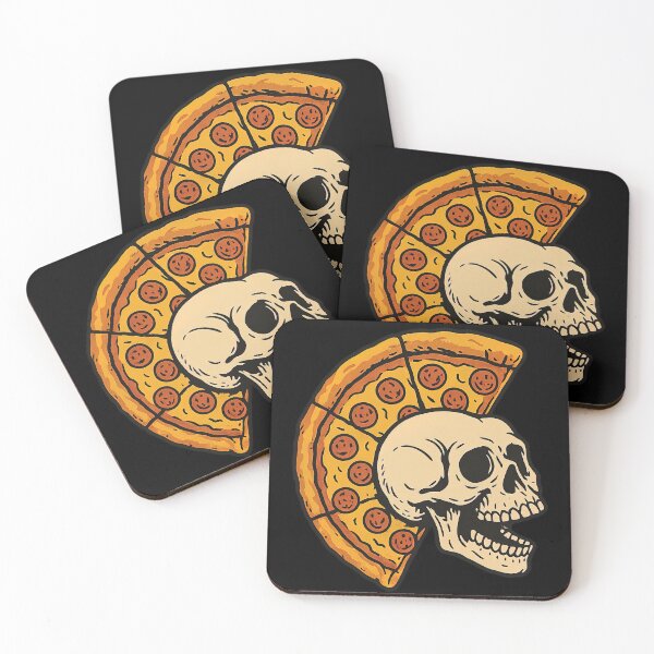 Item preview, Skull with Pizza Mohawk Funny Punk Rock Food designed and sold by SpookshowDesign.