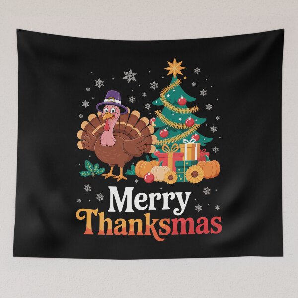 Item preview, Merry Thanksmas Christmas Thanksgiving designed and sold by blueyeeti.