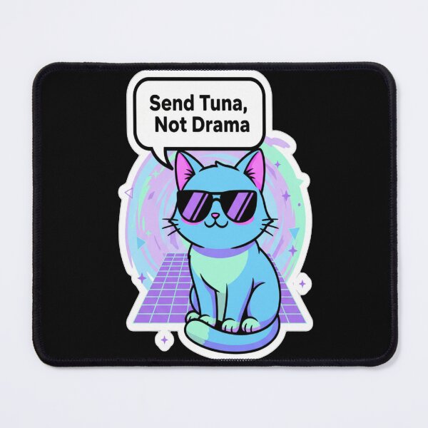 Item preview, Send Tuna Not Drama Cool Cat designed and sold by Neko-Doodle-co.