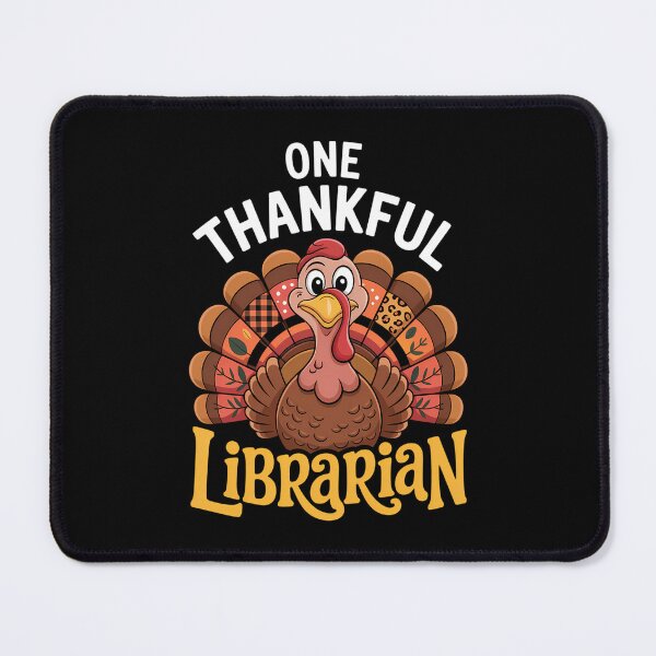 Item preview, One Thankful Librarian Turkey Thanksgiving Fall Vibes designed and sold by CookWorldLaughs.