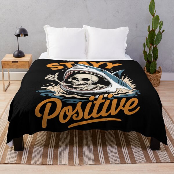 Item preview, Positive Skeleton Shark Funny Halloween Funny designed and sold by CookWorldLaughs.