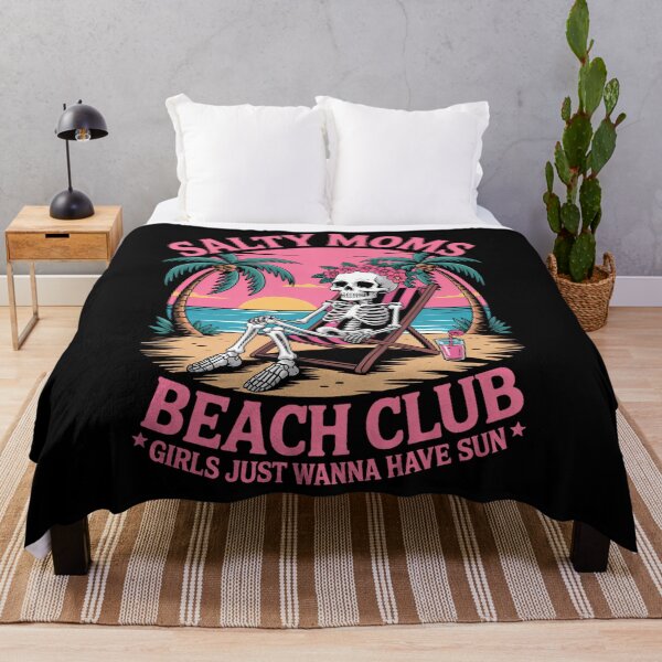 Item preview, Salty Moms Beach Club Skeleton Pink Beach Humor Graphic designed and sold by PunkNation-Arts.