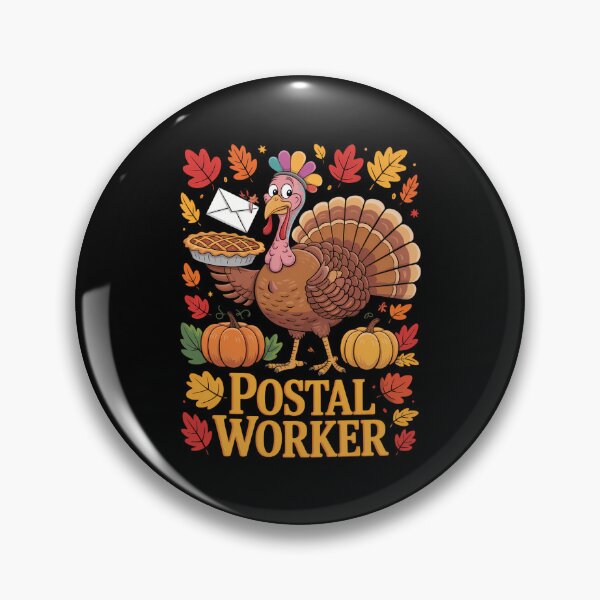 Artikelvorschau, Postangestellter Job Thanksgiving Truthahn Blume Herbst Kürbisse entworfen und verkauft von CookWorldLaughs.