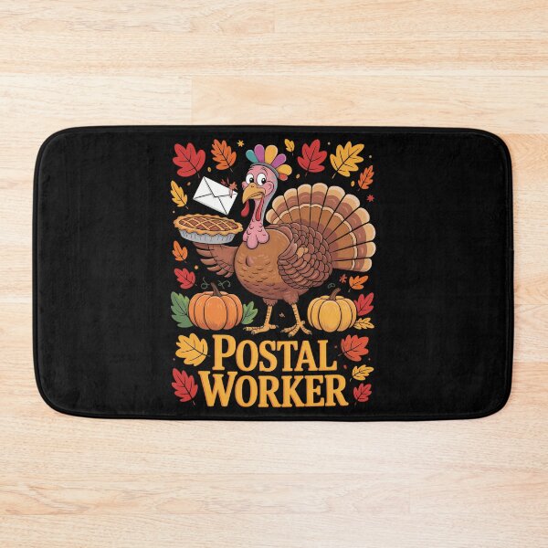 Artikelvorschau, Postangestellter Job Thanksgiving Truthahn Blume Herbst Kürbisse entworfen und verkauft von CookWorldLaughs.