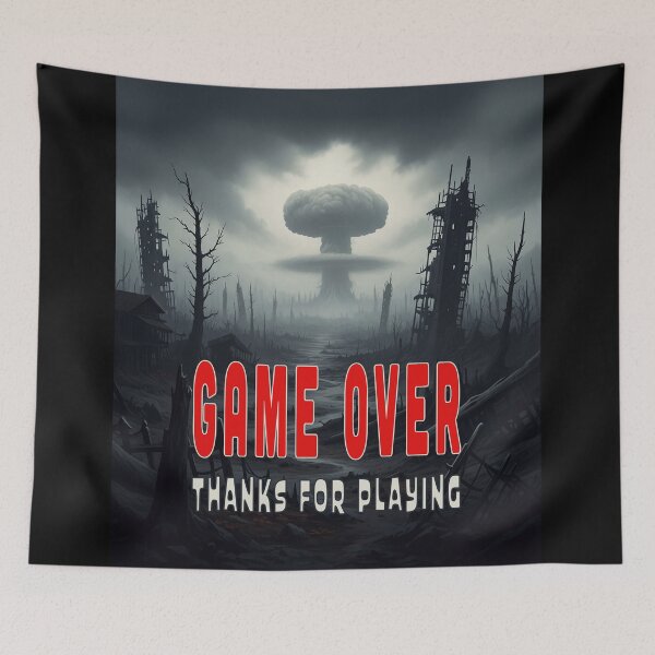 Item preview, GAME OVER Nuclear Apocalypse Graphic Dystopian Goth Aesthetic T-Shirt designed and sold by Go Easy Apparel.