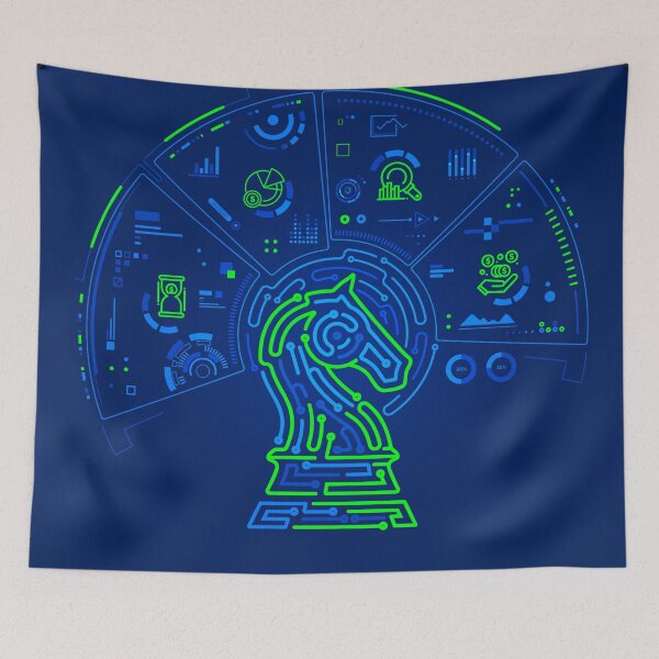 Item preview, concept of business technology strategy, graphic of piece of chess knight with business futuristic element designed and sold by NiamLab.