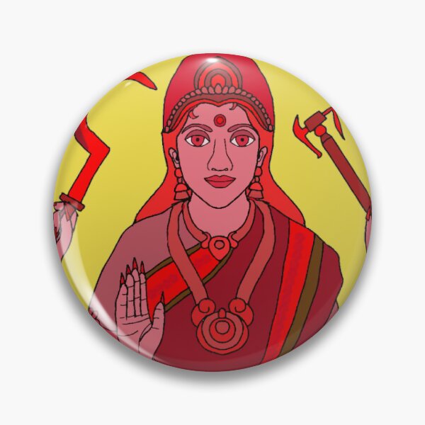 Item preview, Goddess Raktdantika Digital Artwork | Fierce Form of Durga | Hindu Divine Warrior Wall Decor designed and sold by Harshit_Digital_Arts.