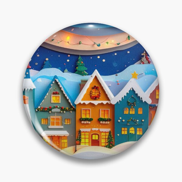 Item preview, Copy of Christmas Paper Cut Village Scene 3 – Cozy Winter Holiday Town Art designed and sold by IDEON-23.