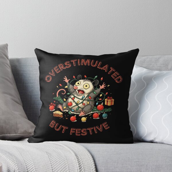 Item preview, Overstimulated But Festive Opossum Ugly Sweater Christmas designed and sold by NightWisdom.