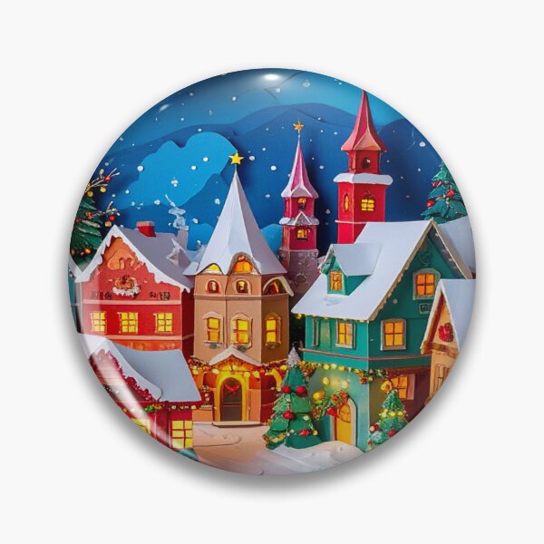 Item preview, Copy of Christmas Paper Cut Village Scene 2 – Cozy Winter Holiday Town Art designed and sold by IDEON-23.
