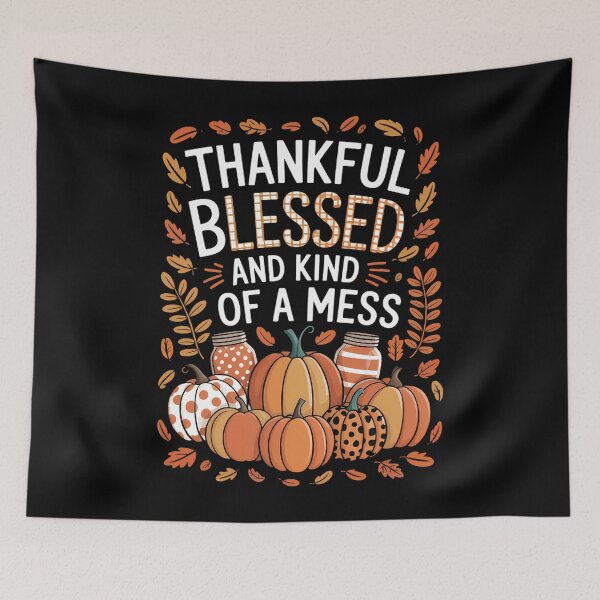 Item preview, Thankful Blessed Thanksgiving Pumpkin designed and sold by DoorwayThreads.
