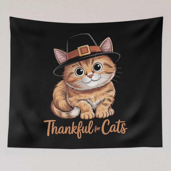 Item preview, Thankful for Cats Cute Thanksgiving designed and sold by DoorwayThreads.