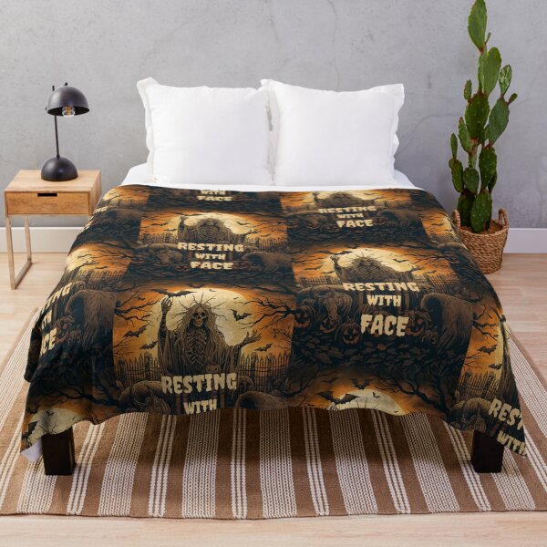 Item preview, Resting With Face Halloween T-Shirt | Funny Skeleton Grim Reaper Design | Spooky Horror Tee for Halloween Lovers designed and sold by SassyArtist9006.