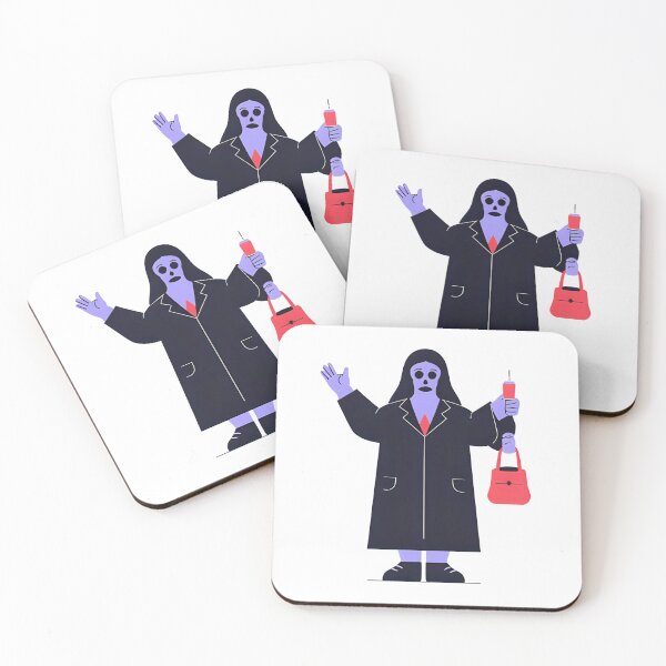 Item preview, Creepy Halloween Horror Sticker | Scary Lady Ghost with Red Bag | Spooky Cute Sticker for Halloween Fans designed and sold by SassyArtist9006.