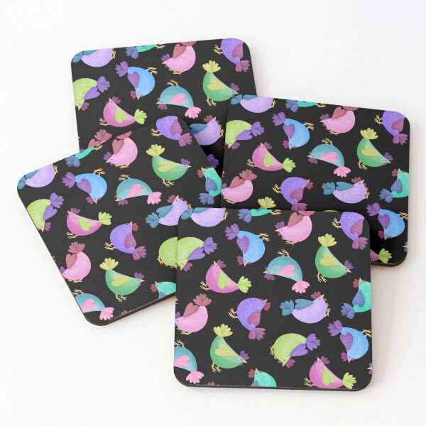 Item preview, Tossed Cute Rainbow Chickens Hens Chooks Chicks designed and sold by piptompatternco.