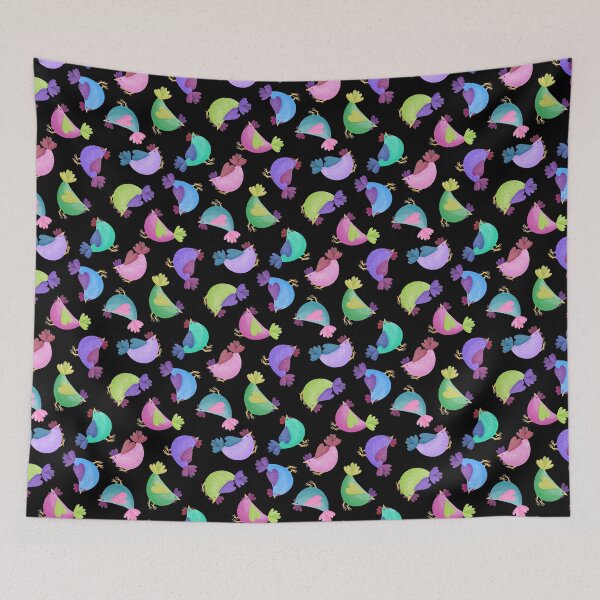 Item preview, Tossed Cute Rainbow Chickens Hens Chooks Chicks designed and sold by piptompatternco.