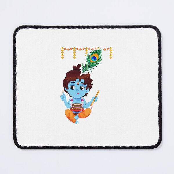 Item preview, Cute Baby Krishna Sticker – Janmashtami Baby Krishna with Peacock Feather & Butter Pot designed and sold by SassyArtist9006.