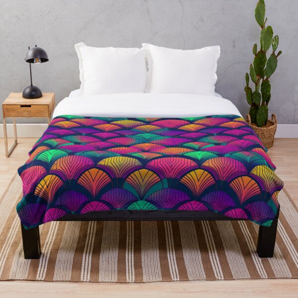 Item preview, Neon Deco Waves – Vibrant Geometric Pattern designed and sold by CraftedHome.