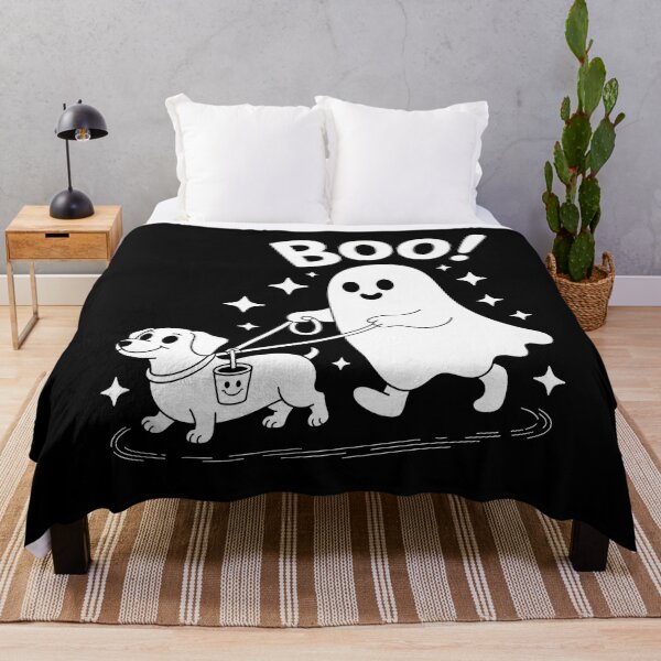 Item preview, Cute Ghost Walking Dog – Boo Halloween Design designed and sold by denisritter.