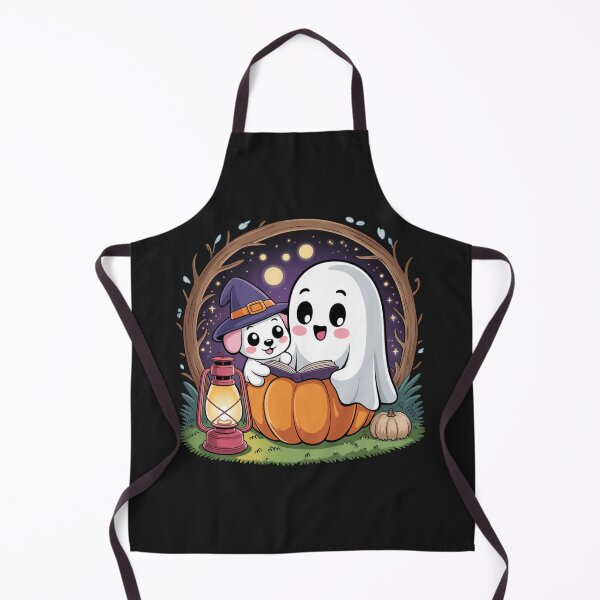 Item preview, Ghost and Puppy Reading Time | Cute Halloween Kawaii Ghost and Puppy Design designed and sold by ColorSplash123.