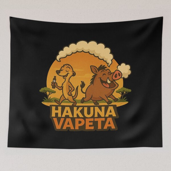 Item preview, Hakuna Vapeta – Funny Meerkat and Warthog Vaping Safari Design designed and sold by House of Taste Vape Designs.