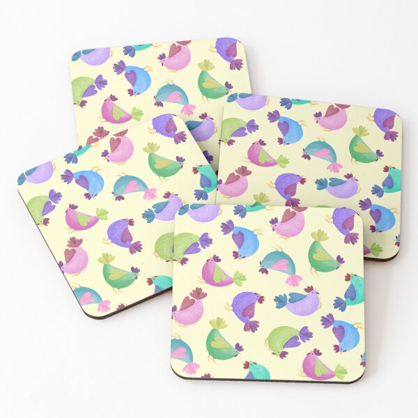 Item preview, Tossed Cute Rainbow Chickens Hens Chooks Chicks designed and sold by piptompatternco.