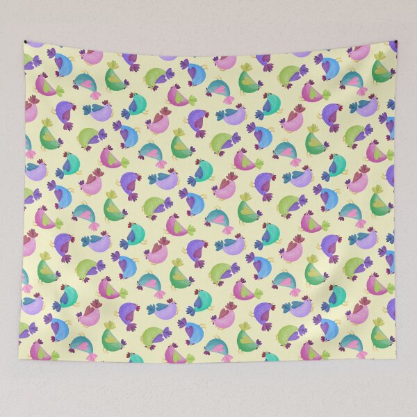 Item preview, Tossed Cute Rainbow Chickens Hens Chooks Chicks designed and sold by piptompatternco.