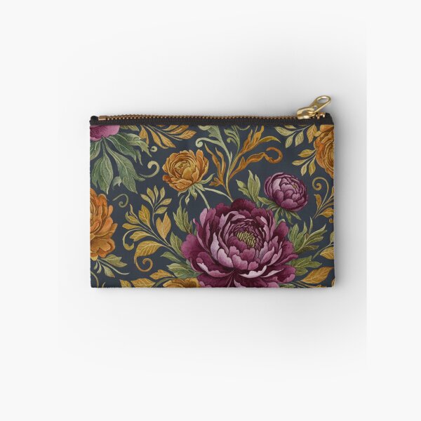 Item preview, Moody Autumn Watercolor Pattern – Deep Plum & Gold Florals designed and sold by skysshobu.