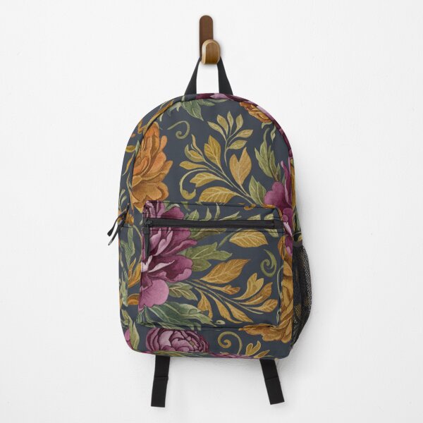 Item preview, Moody Autumn Watercolor Pattern – Deep Plum & Gold Florals designed and sold by skysshobu.