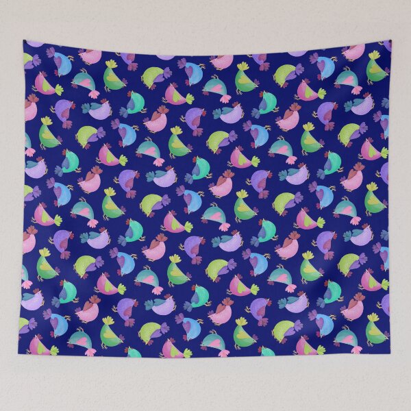 Item preview, Tossed Cute Rainbow Chickens Hens Chooks Chicks designed and sold by piptompatternco.