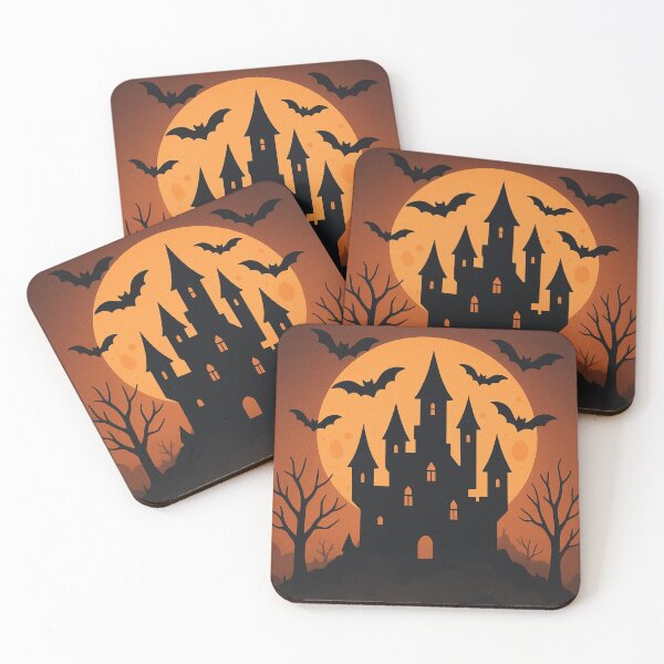 Item preview, Haunted Castle Under Full Moon | Halloween Night Art designed and sold by Art-Self Studio.