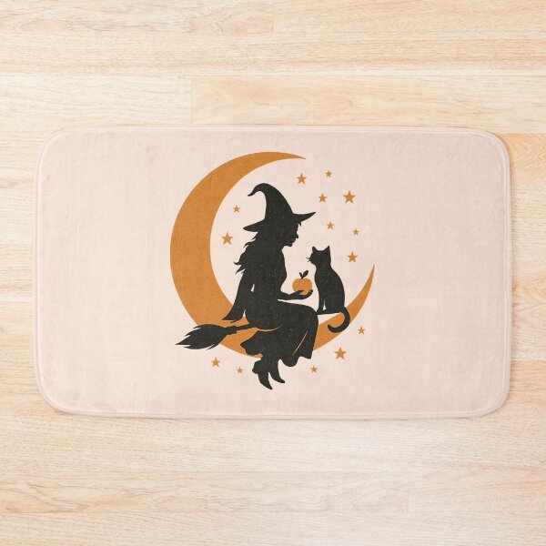 Item preview, Witch and Cat on Crescent Moon – Vintage Silhouette designed and sold by Bratak.