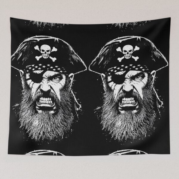 Item preview, Fierce Bearded Pirate Captain with a Menacing Snarl designed and sold by Piotrek0001.