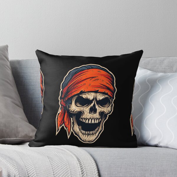 Item preview, Cool Pirate Skull Wearing a Bright Orange Bandana designed and sold by Piotrek0001.