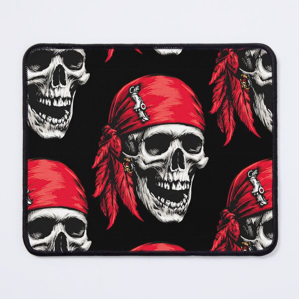 Item preview, Detailed Pirate Skull with Red Bandana and Feathers designed and sold by Piotrek0001.