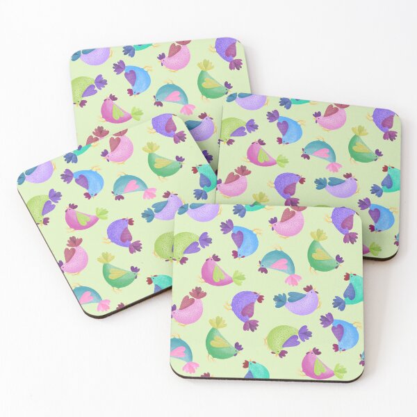 Item preview, Tossed Cute Rainbow Chickens Hens Chooks Chicks designed and sold by piptompatternco.