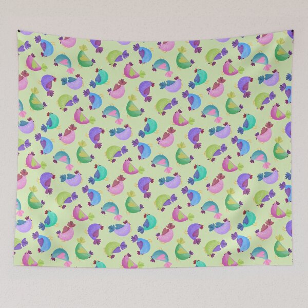 Item preview, Tossed Cute Rainbow Chickens Hens Chooks Chicks designed and sold by piptompatternco.