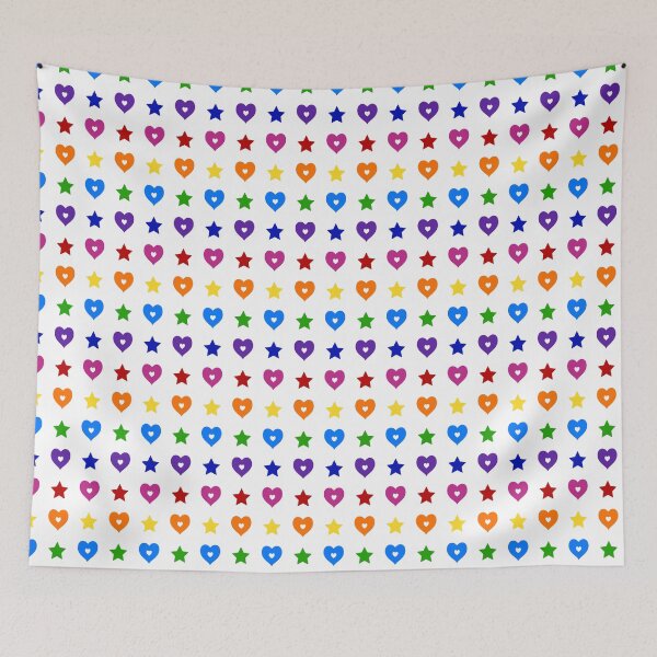 Item preview, Corazones y estrellas arcoíris multicolores designed and sold by Ivetastic.